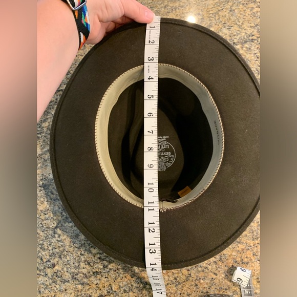 Country Gentleman Lite Felt 100% Wool water repellent Brown Outback Hat Large - Picture 9 of 12